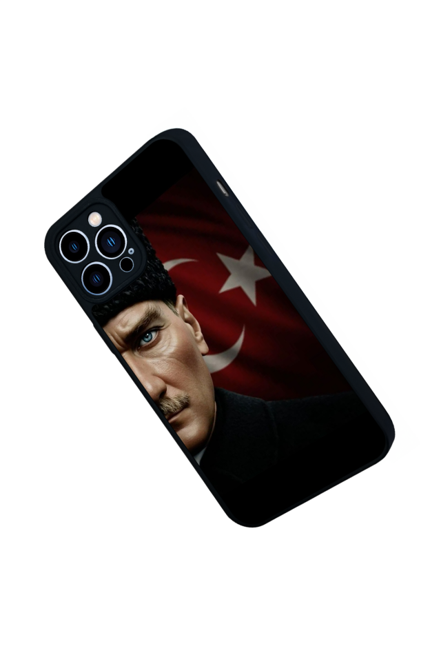 iPhone 13 Pro Max Uyumlu Mustafa Kemal Ataturk Tasarımlı Glossy Premium Kılıf