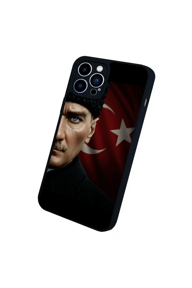 iPhone 13 Pro Max Uyumlu Mustafa Kemal Ataturk Tasarımlı Glossy Premium Kılıf