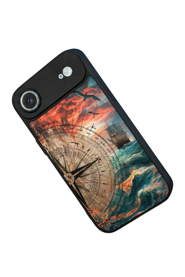 iPhone 17 Air Uyumlu Pusula Tasarımlı Glossy Premium Kılıf