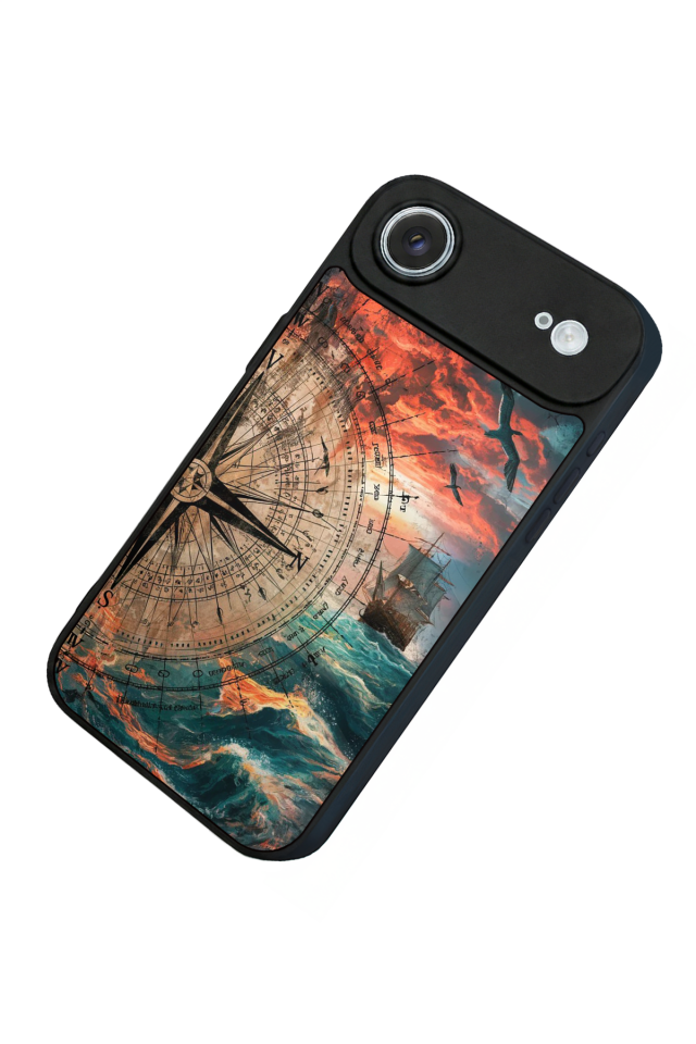 iPhone 17 Air Uyumlu Pusula Tasarımlı Glossy Premium Kılıf