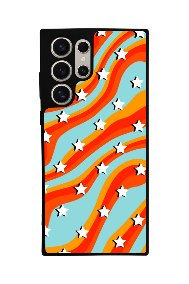 Samsung Galaxy S24 Ultra Uyumlu Retro Yildizlar Tasarımlı Glossy Premium Kılıf