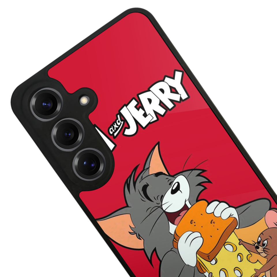 Samsung Galaxy S25 Uyumlu Tom And Jerry Tasarımlı Glossy Premium Kılıf
