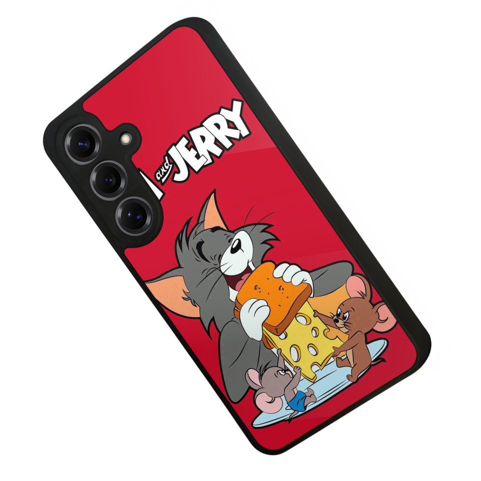 Samsung Galaxy S25 Uyumlu Tom And Jerry Tasarımlı Glossy Premium Kılıf