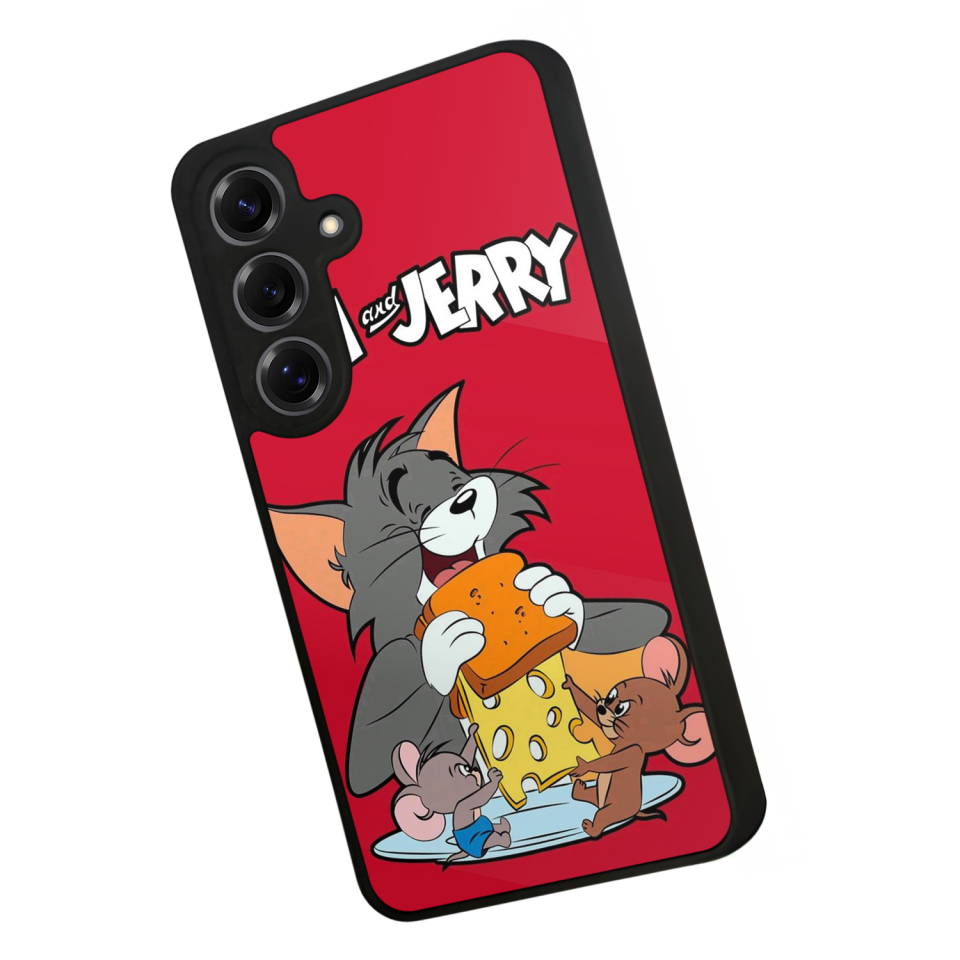 Samsung Galaxy S25 Uyumlu Tom And Jerry Tasarımlı Glossy Premium Kılıf