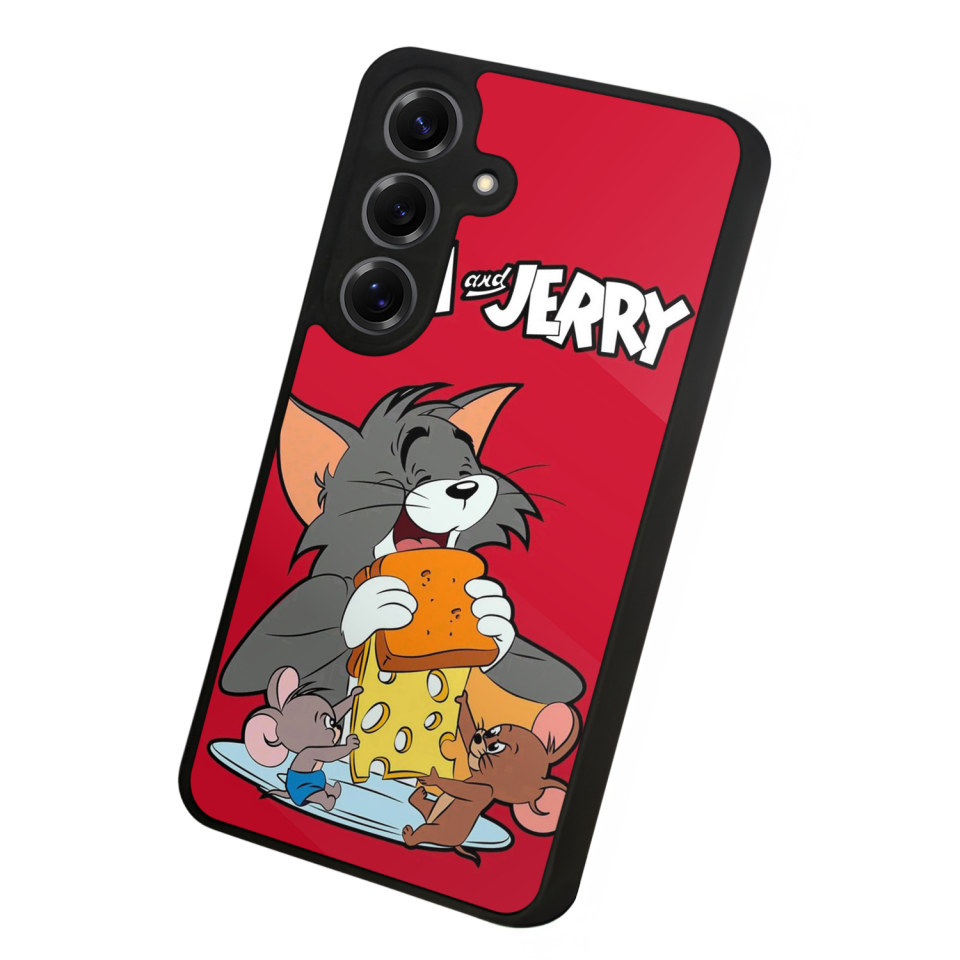Samsung Galaxy S25 Uyumlu Tom And Jerry Tasarımlı Glossy Premium Kılıf