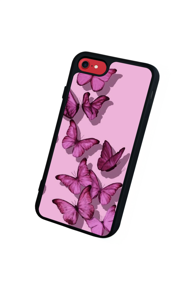 iPhone SE Uyumlu Kelebek Tasarımlı Glossy Premium Kılıf