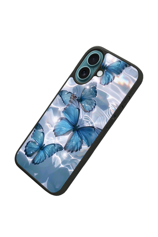 iPhone 16 Plus Uyumlu Kelebek Tasarımlı Glossy Premium Kılıf