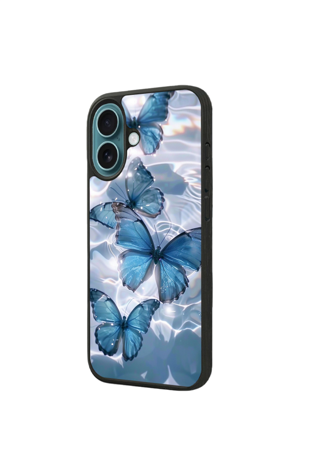 iPhone 16 Plus Uyumlu Kelebek Tasarımlı Glossy Premium Kılıf