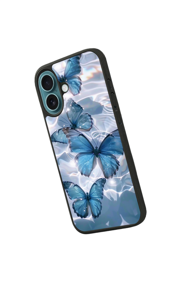 iPhone 16 Plus Uyumlu Kelebek Tasarımlı Glossy Premium Kılıf