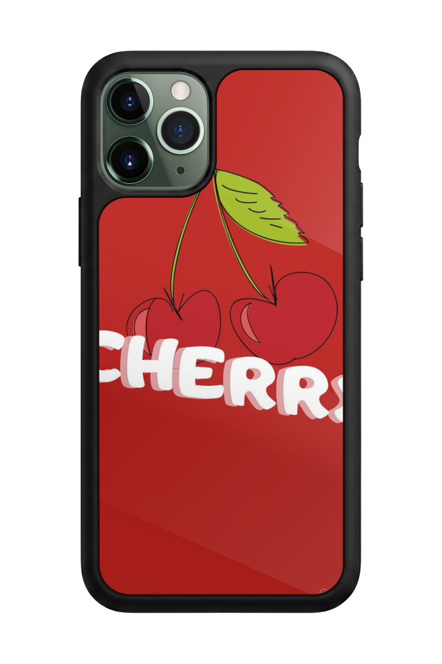iPhone 11 Pro Uyumlu Kiraz Tasarımlı Glossy Premium Kılıf