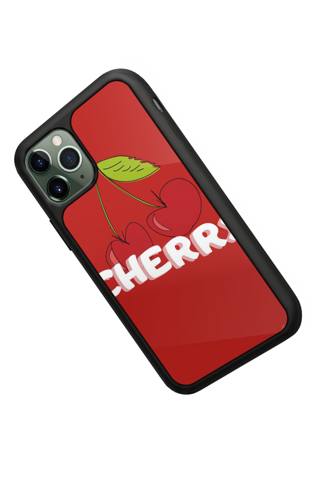 iPhone 11 Pro Uyumlu Kiraz Tasarımlı Glossy Premium Kılıf