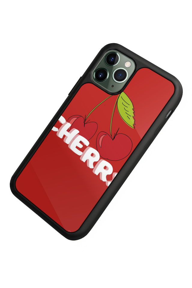 iPhone 11 Pro Uyumlu Kiraz Tasarımlı Glossy Premium Kılıf