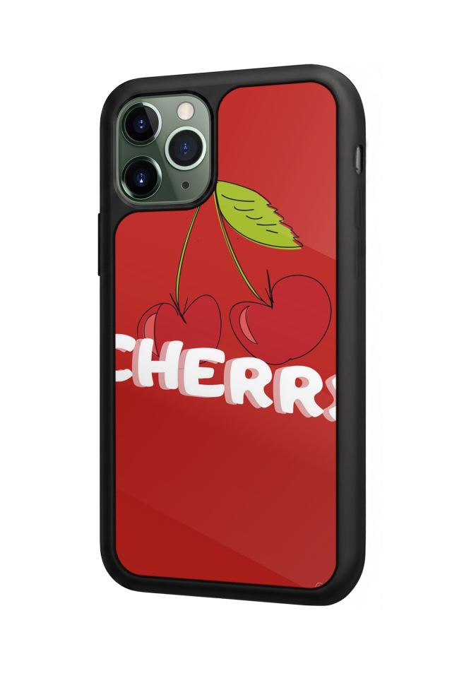 iPhone 11 Pro Uyumlu Kiraz Tasarımlı Glossy Premium Kılıf