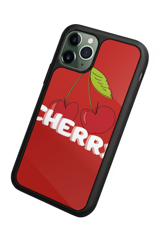 iPhone 11 Pro Uyumlu Kiraz Tasarımlı Glossy Premium Kılıf