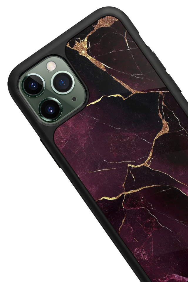 iPhone 11 Pro Max Uyumlu Mermer Marble Tasarımlı Glossy Premium Kılıf
