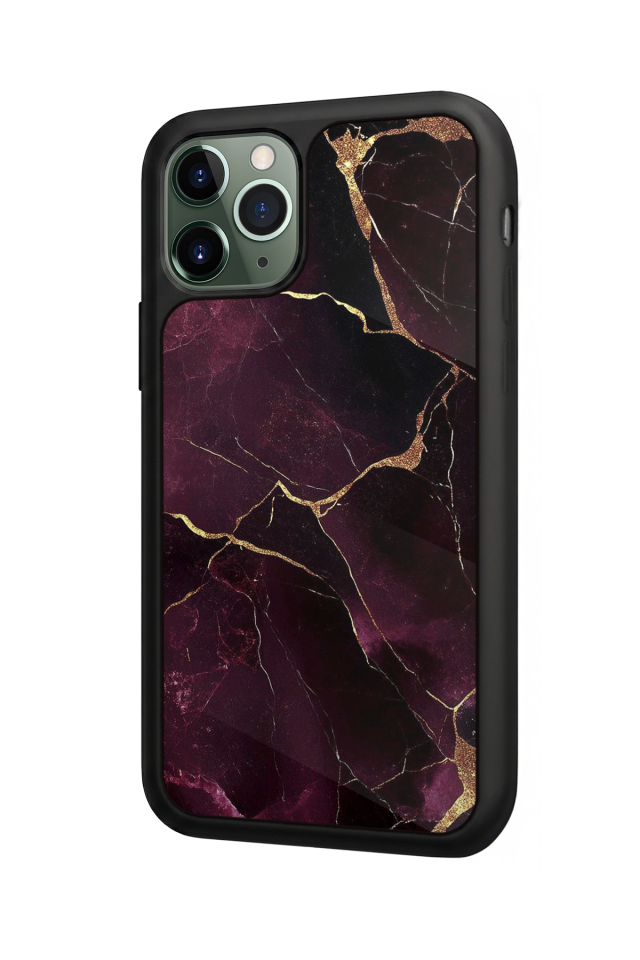 iPhone 11 Pro Max Uyumlu Mermer Marble Tasarımlı Glossy Premium Kılıf