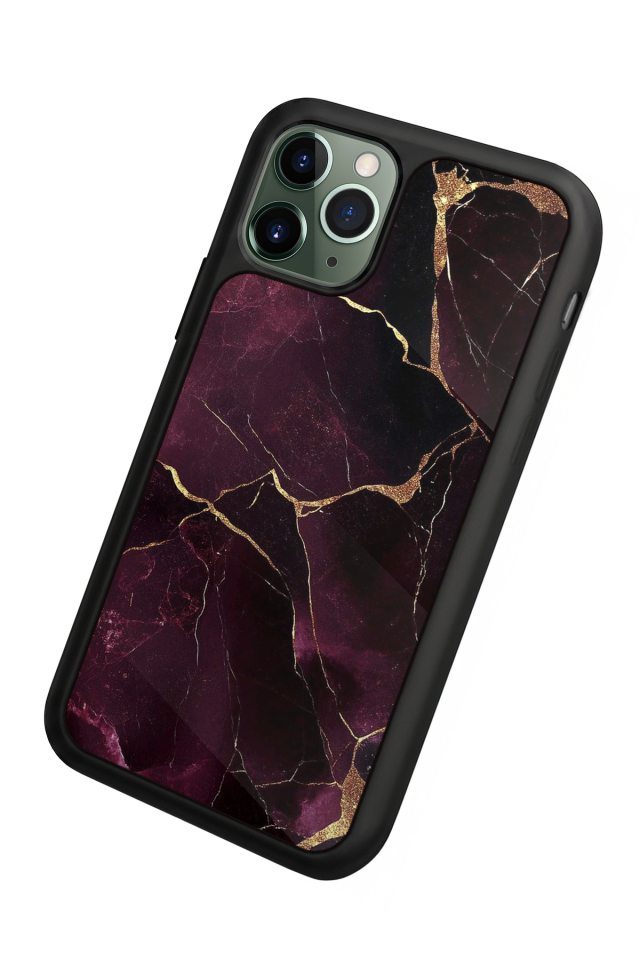 iPhone 11 Pro Max Uyumlu Mermer Marble Tasarımlı Glossy Premium Kılıf
