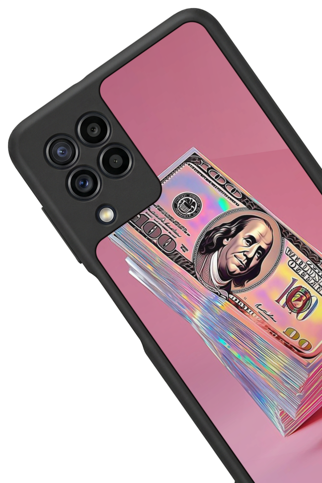 Samsung Galaxy M22 Uyumlu Money Para Tasarımlı Glossy Premium Kılıf