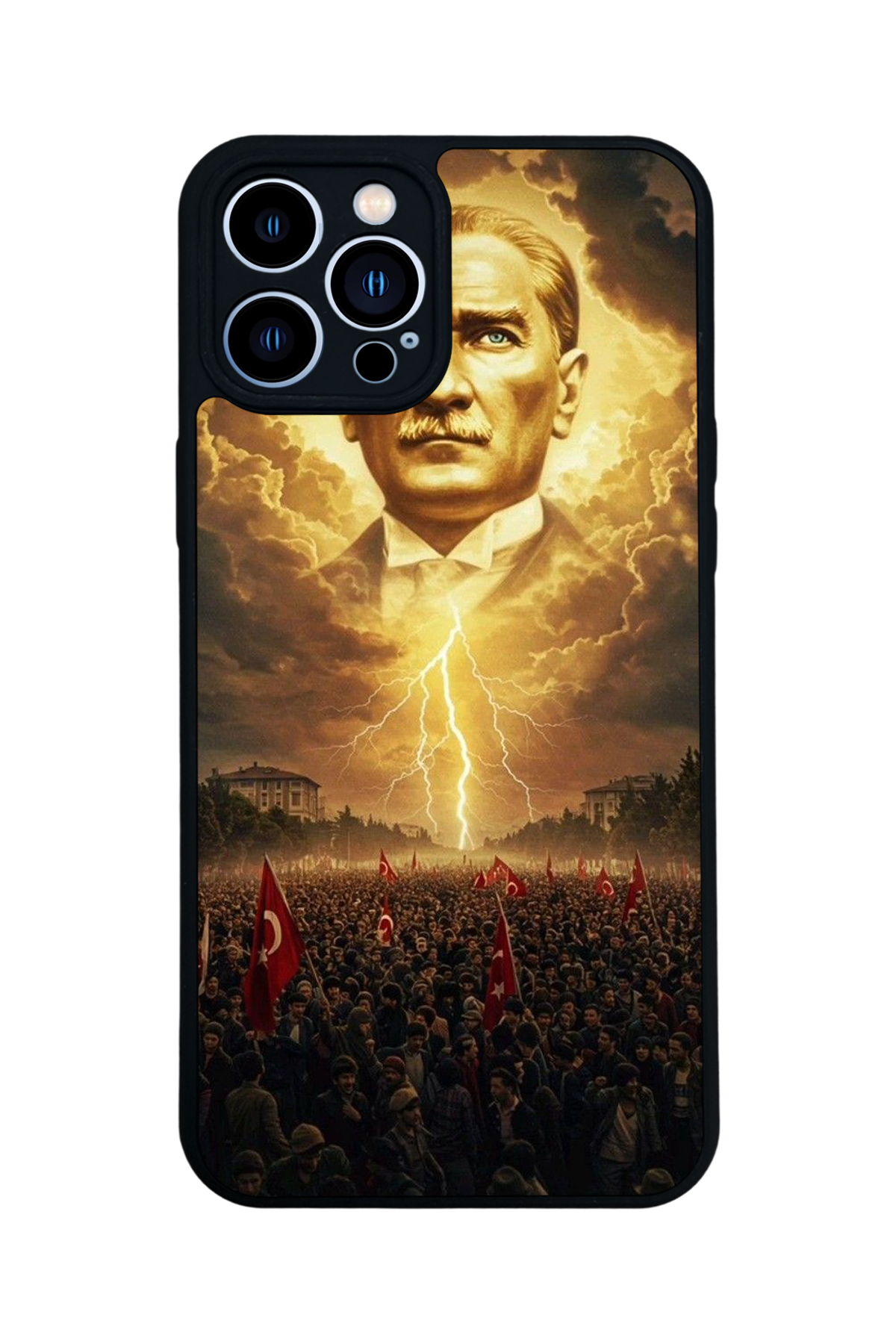 iPhone 13 Pro Max Uyumlu Mustafa Kemal Ataturk Tasarımlı Glossy Premium Kılıf