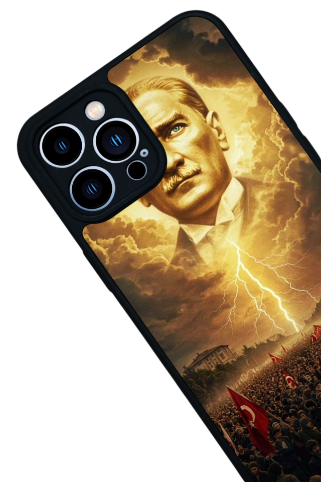 iPhone 13 Pro Max Uyumlu Mustafa Kemal Ataturk Tasarımlı Glossy Premium Kılıf