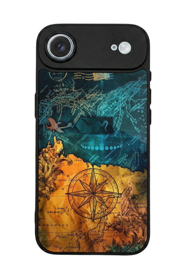 iPhone 17 Air Uyumlu Pusula Tasarımlı Glossy Premium Kılıf
