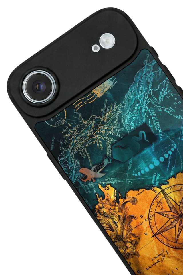 iPhone 17 Air Uyumlu Pusula Tasarımlı Glossy Premium Kılıf
