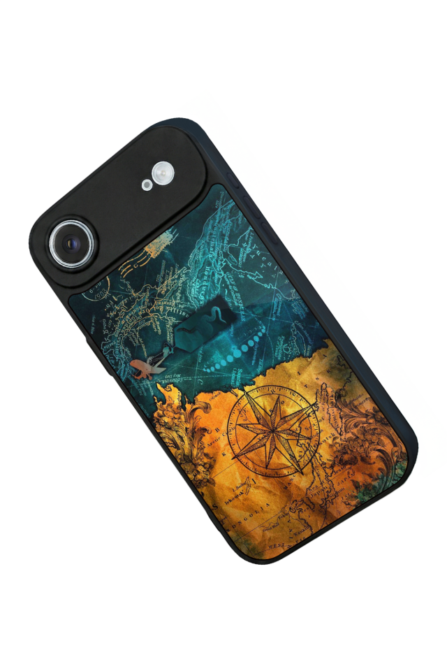iPhone 17 Air Uyumlu Pusula Tasarımlı Glossy Premium Kılıf