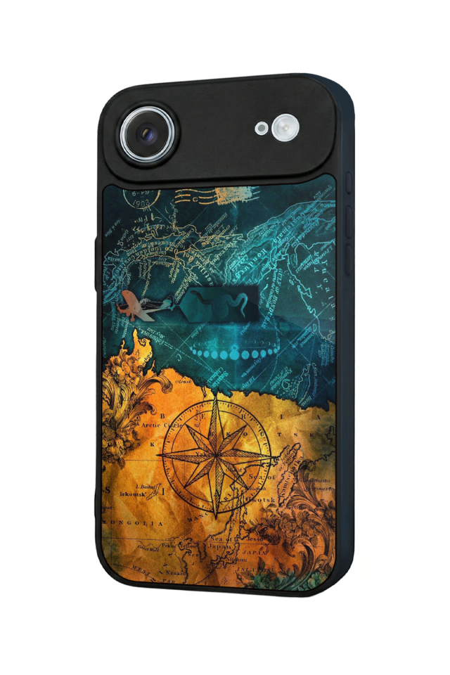 iPhone 17 Air Uyumlu Pusula Tasarımlı Glossy Premium Kılıf