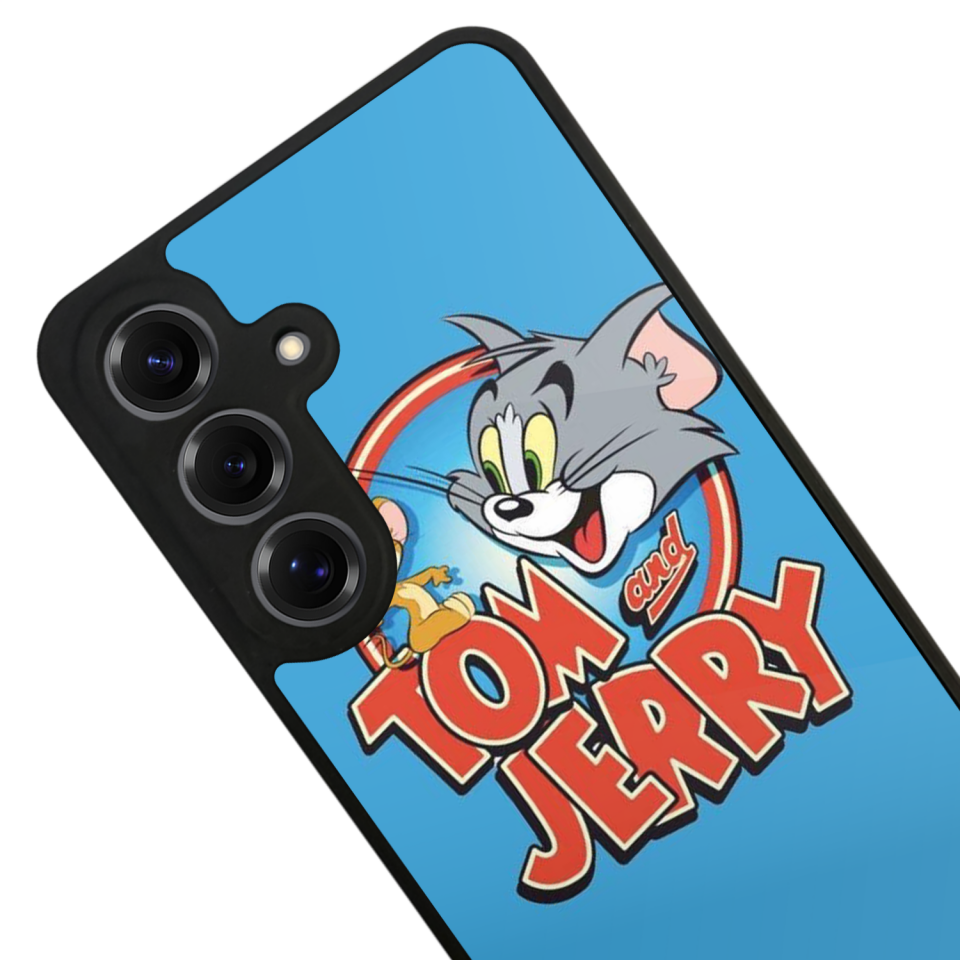 Samsung Galaxy S25 Uyumlu Tom And Jerry Tasarımlı Glossy Premium Kılıf