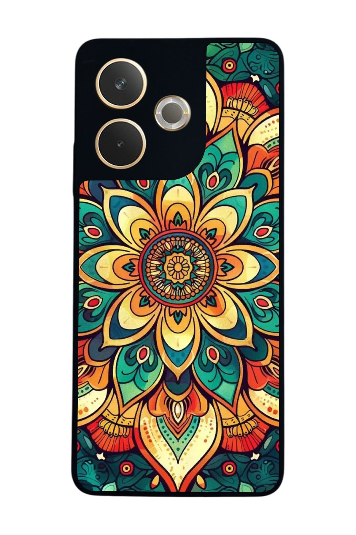 Oppo A5 Pro Uyumlu Mandala Tasarımlı Glossy Premium Kılıf