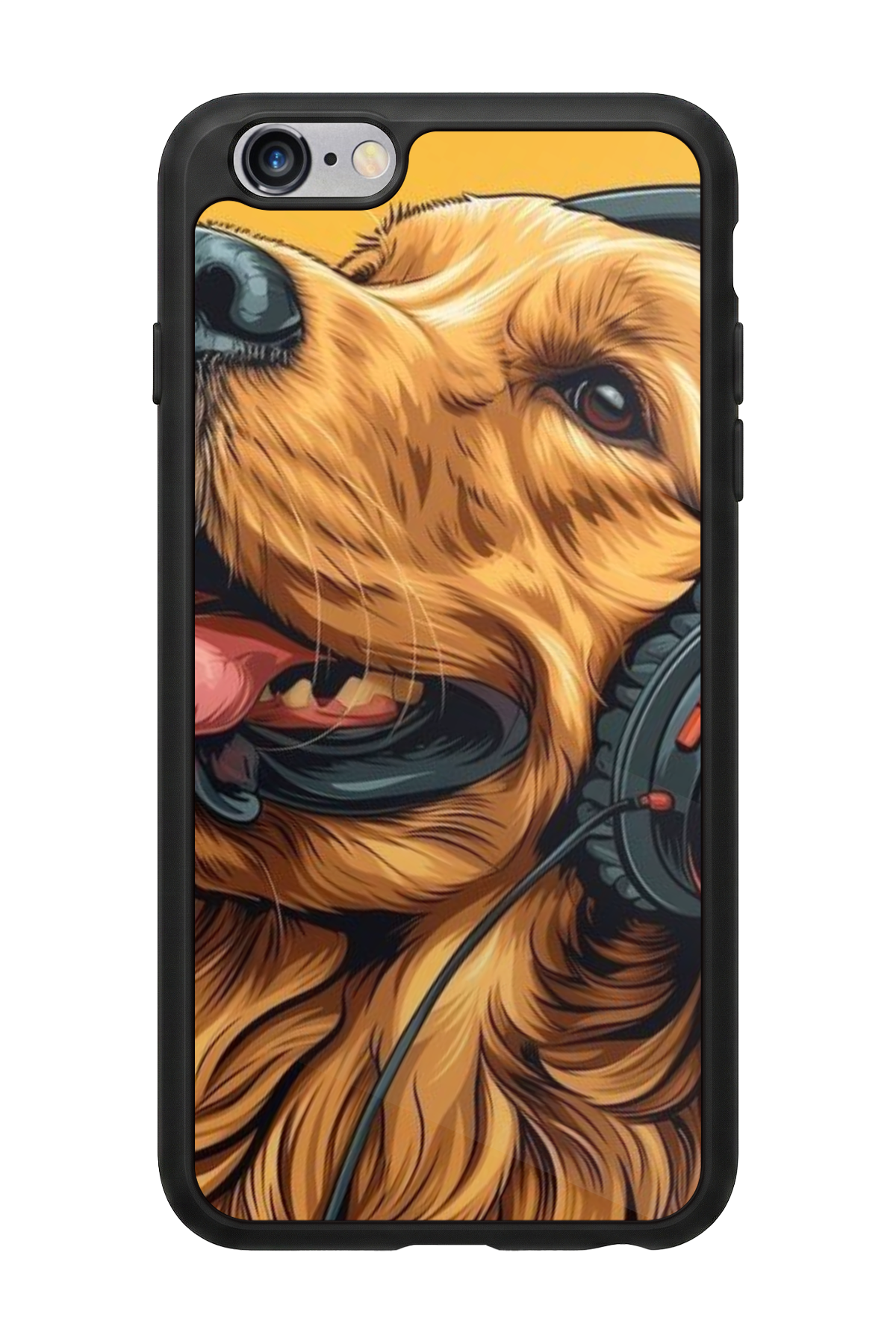 iPhone 6 Plus Uyumlu Golden Kopek Tasarımlı Glossy Premium Kılıf