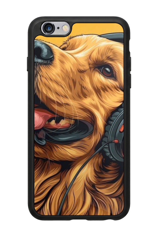 iPhone 6 Plus Uyumlu Golden Kopek Tasarımlı Glossy Premium Kılıf