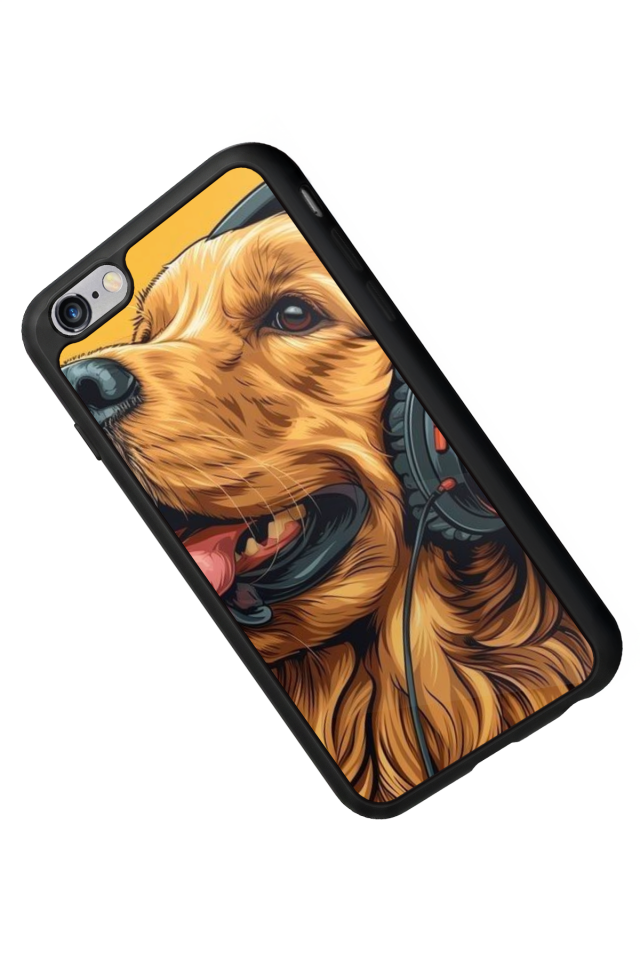 iPhone 6 Plus Uyumlu Golden Kopek Tasarımlı Glossy Premium Kılıf