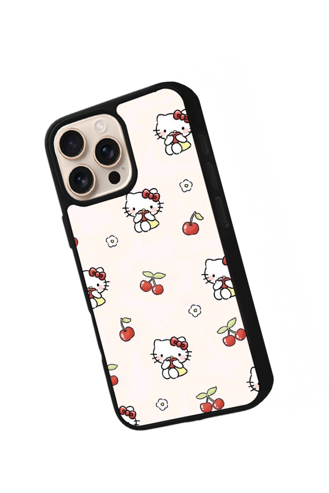 iPhone 15 Pro Max Uyumlu HelloKitty Tasarımlı Glossy Premium Kılıf
