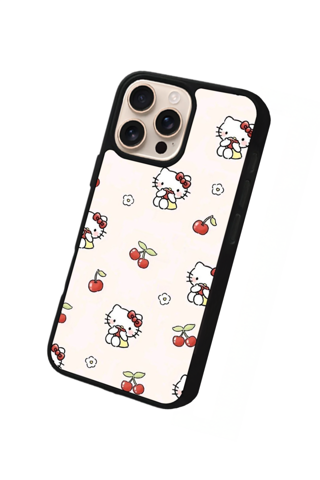 iPhone 15 Pro Max Uyumlu HelloKitty Tasarımlı Glossy Premium Kılıf