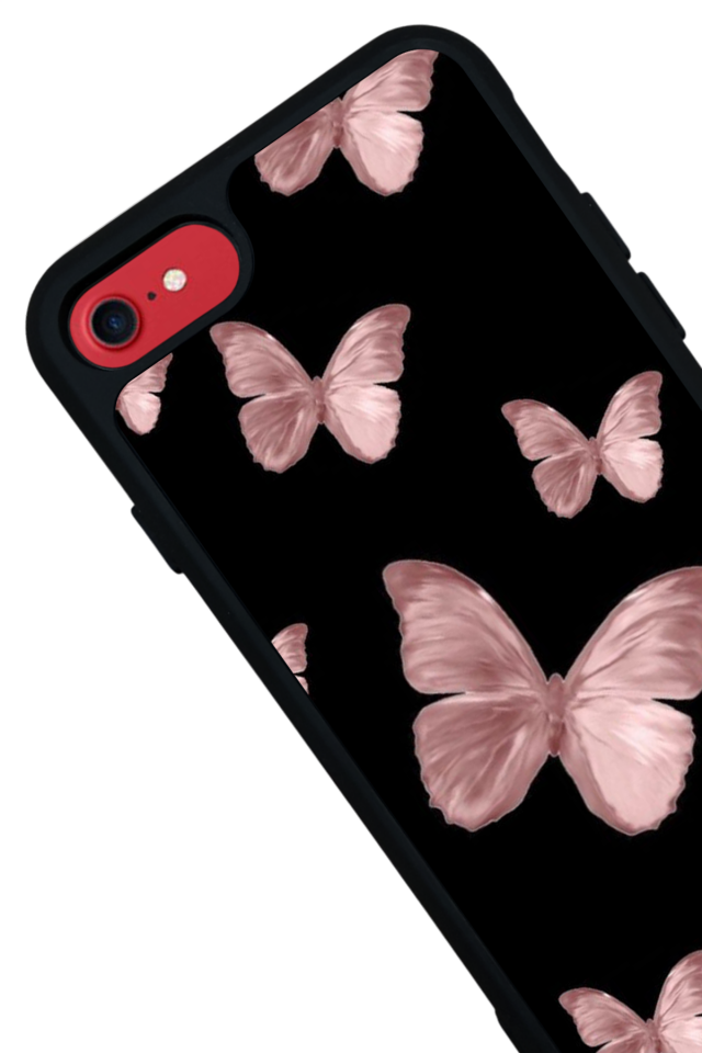 iPhone SE Uyumlu Kelebek Tasarımlı Glossy Premium Kılıf