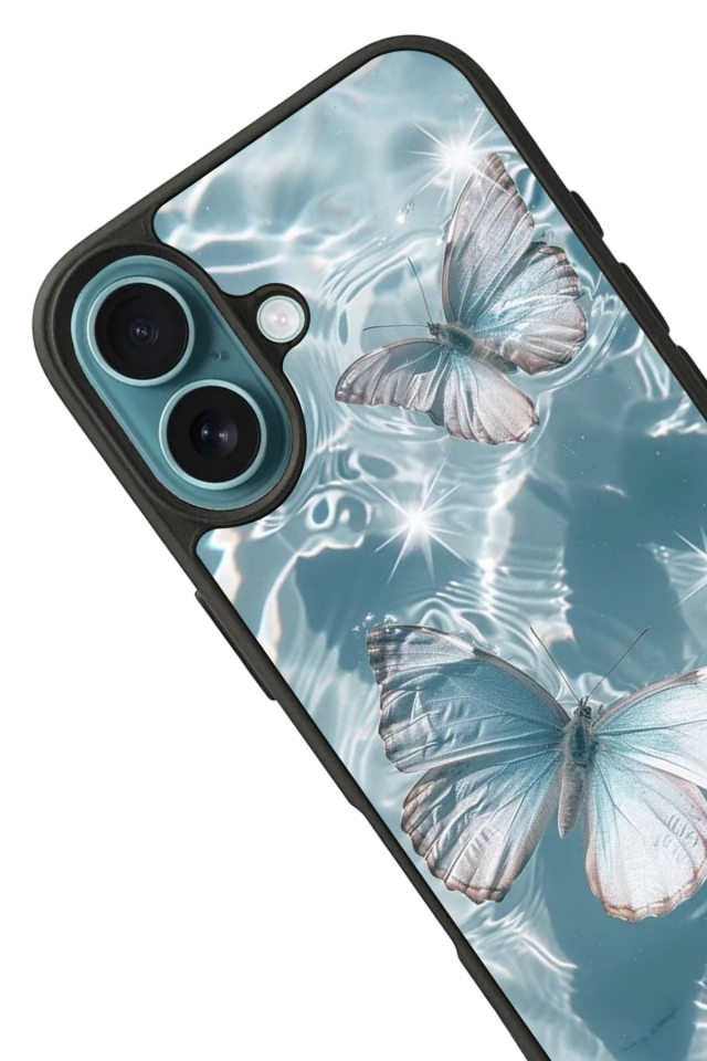 iPhone 16 Plus Uyumlu Kelebek Tasarımlı Glossy Premium Kılıf