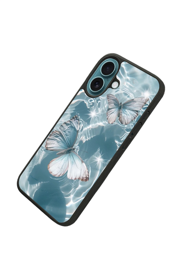 iPhone 16 Plus Uyumlu Kelebek Tasarımlı Glossy Premium Kılıf