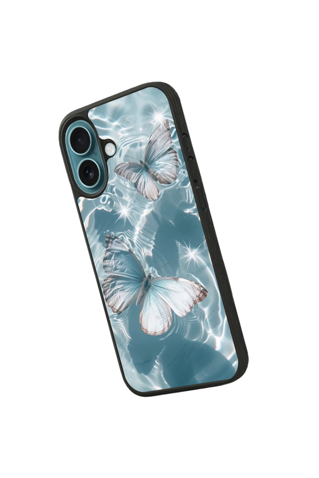 iPhone 16 Plus Uyumlu Kelebek Tasarımlı Glossy Premium Kılıf
