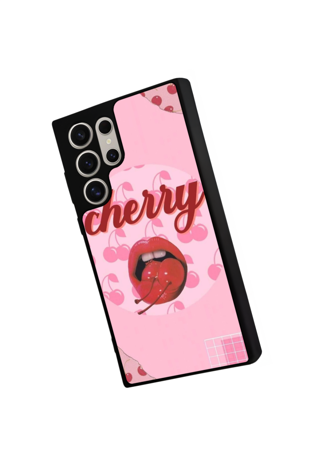 Samsung Galaxy S23 Ultra Uyumlu Kiraz Tasarımlı Glossy Premium Kılıf