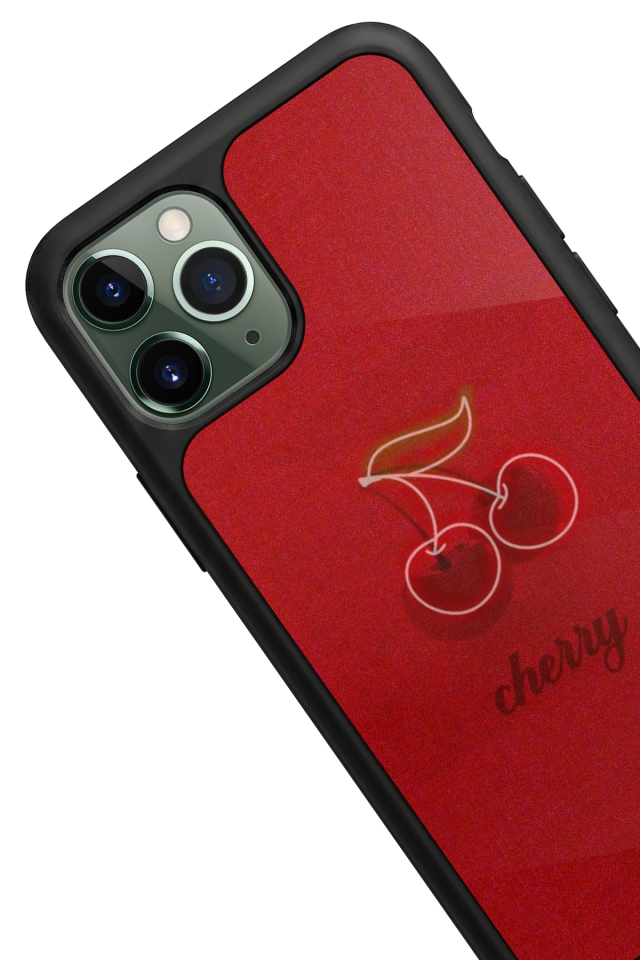 iPhone 11 Pro Uyumlu Kiraz Tasarımlı Glossy Premium Kılıf