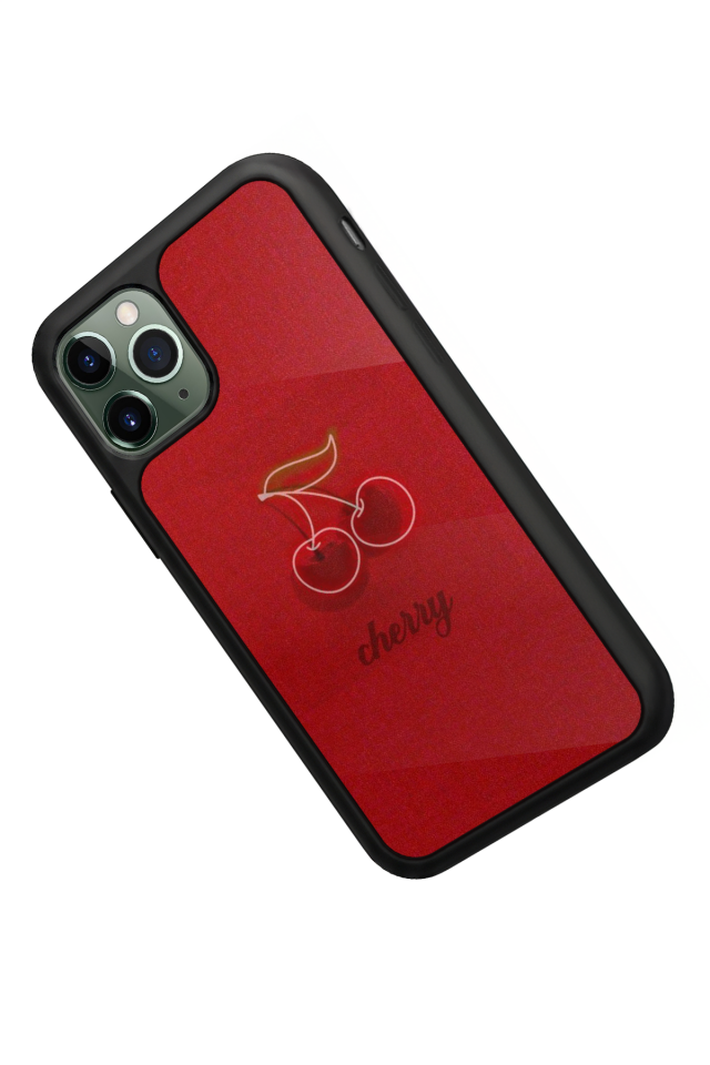 iPhone 11 Pro Uyumlu Kiraz Tasarımlı Glossy Premium Kılıf