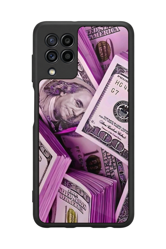 Samsung Galaxy M22 Uyumlu Money Para Tasarımlı Glossy Premium Kılıf