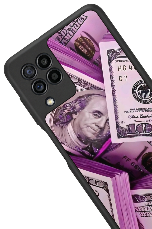 Samsung Galaxy M22 Uyumlu Money Para Tasarımlı Glossy Premium Kılıf