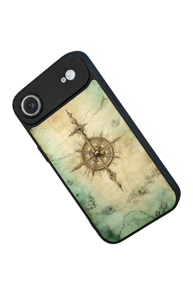 iPhone 17 Air Uyumlu Pusula Tasarımlı Glossy Premium Kılıf
