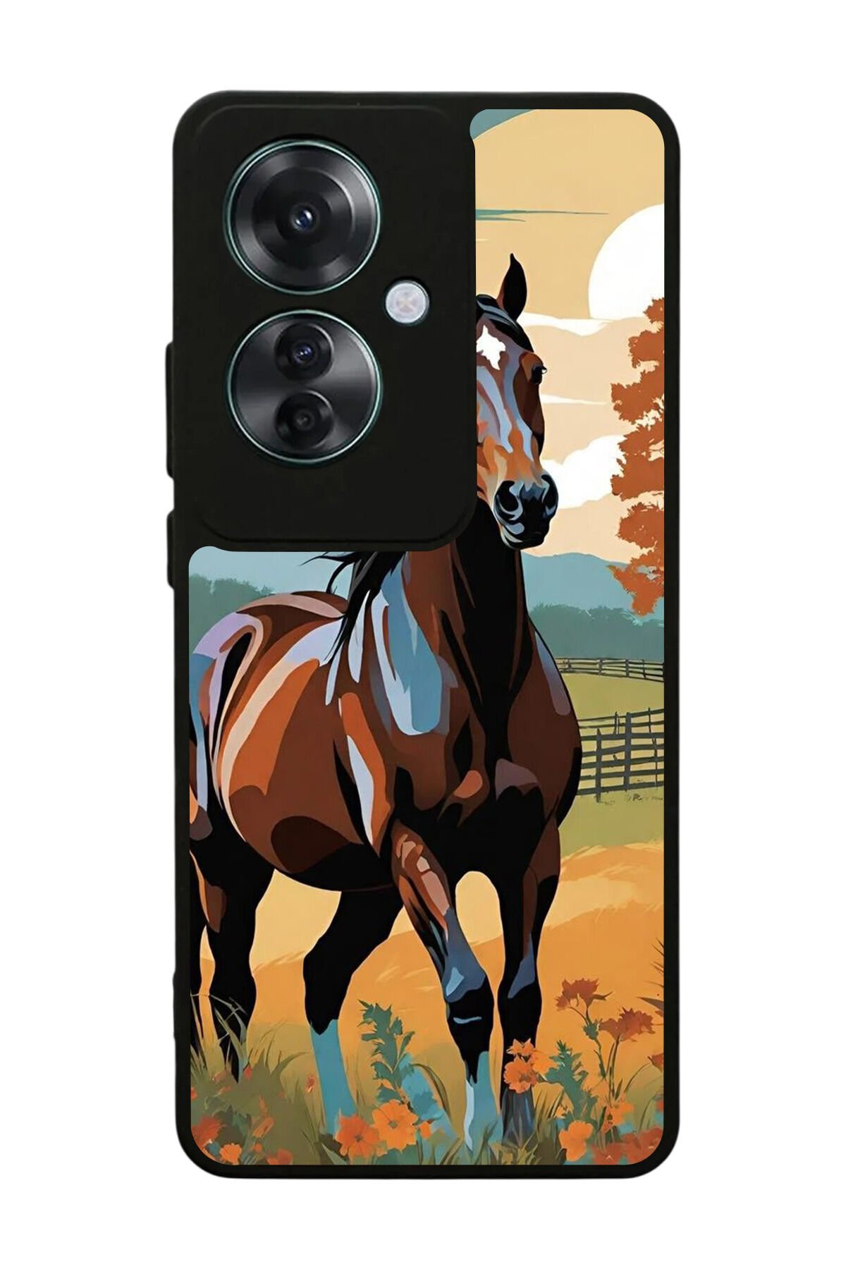 Oppo Reno 11F Uyumlu At Horse Tasarımlı Glossy Premium Kılıf