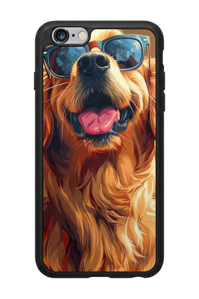 iPhone 6 Plus Uyumlu Golden Kopek Tasarımlı Glossy Premium Kılıf