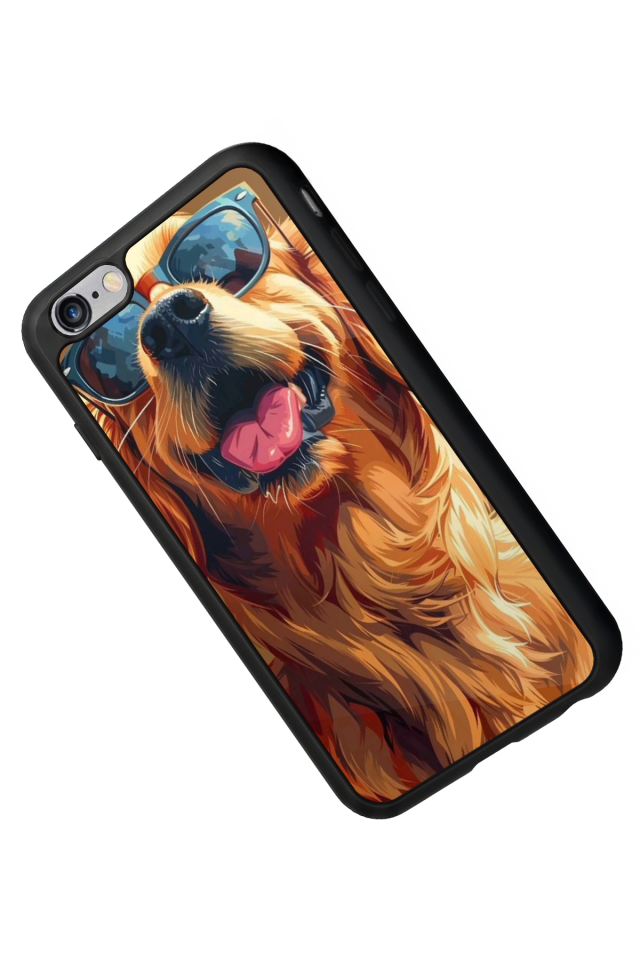 iPhone 6 Plus Uyumlu Golden Kopek Tasarımlı Glossy Premium Kılıf