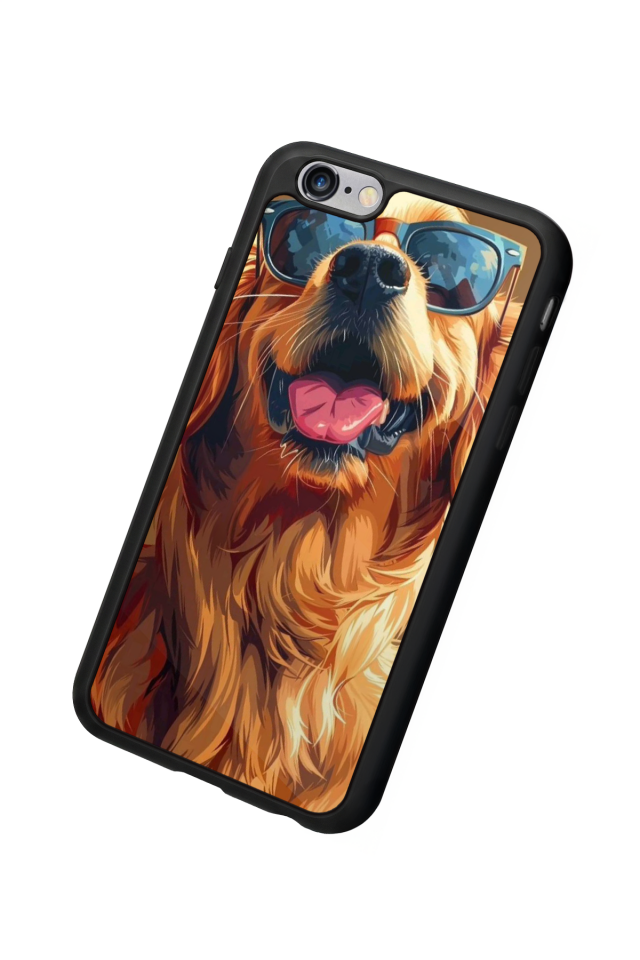 iPhone 6 Plus Uyumlu Golden Kopek Tasarımlı Glossy Premium Kılıf
