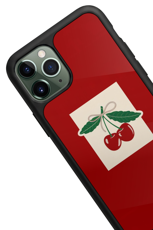 iPhone 11 Pro Uyumlu Kiraz Tasarımlı Glossy Premium Kılıf